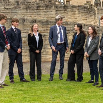 Peter Roberts with Students